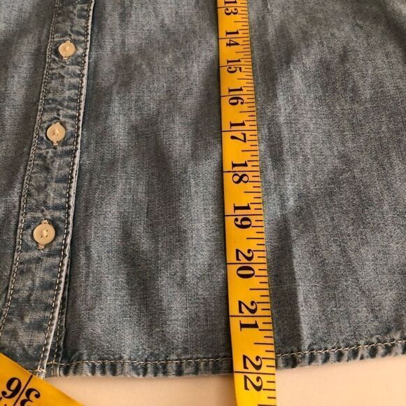 Levi’s Denim Chambray Blue, Mirabelle Dolman Sleeve, Coastal Grandma Top Size S - Picture 12 of 12